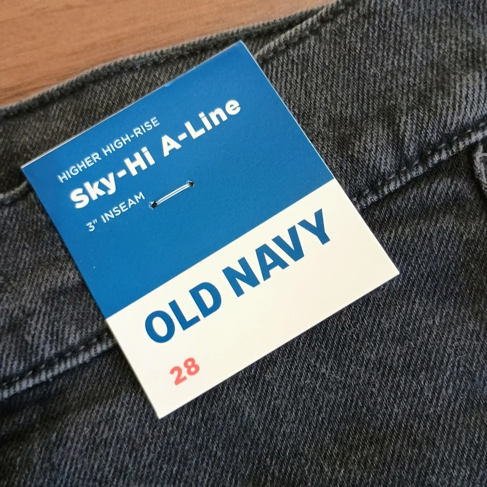 Women's Black Denim Shorts - Picture 2 of 6